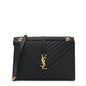 Grain De Poudre Matelasse Chevron Large Monogram Satchel Black