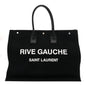 Linen Calfskin Rive Gauche Tote Black