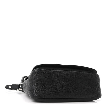 Vitello Daino Soft Flap Crossbody Black