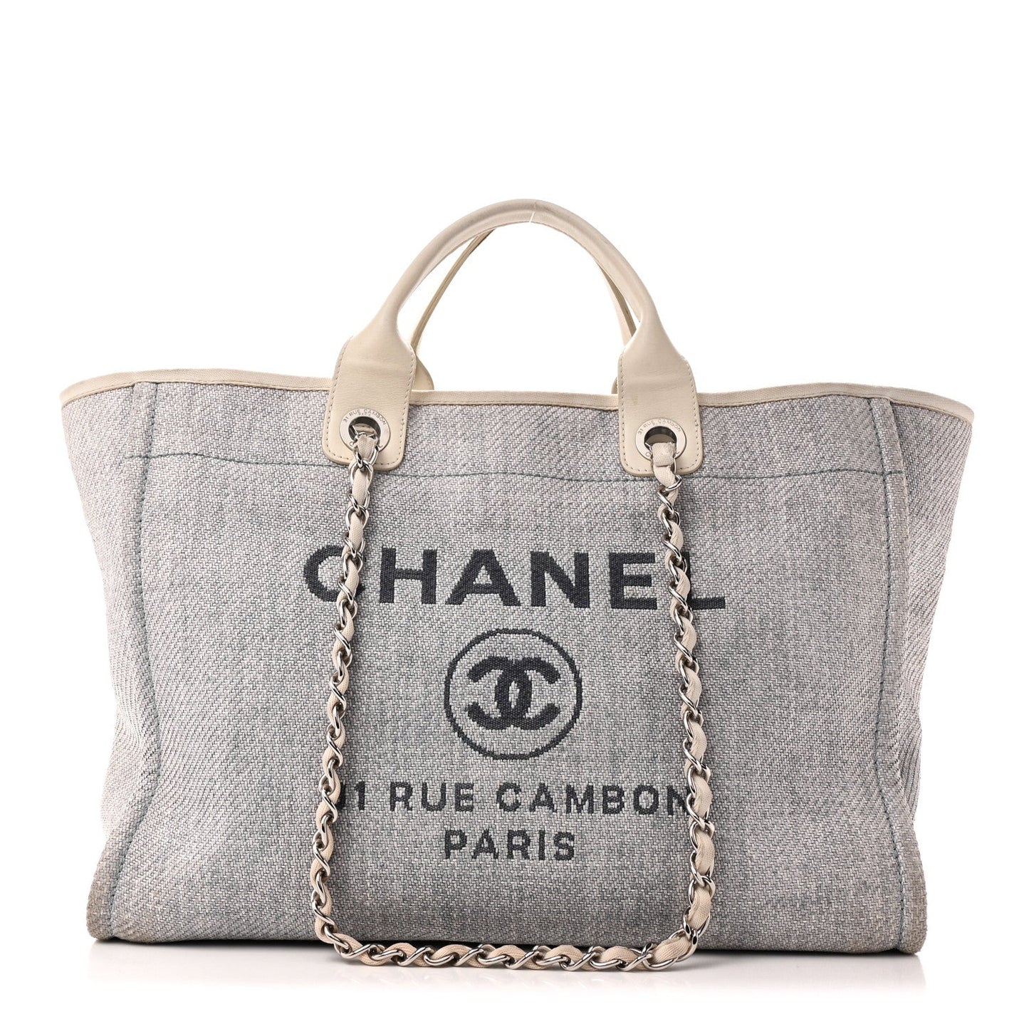 Woven Straw Raffia Medium Deauville Tote Light Blue