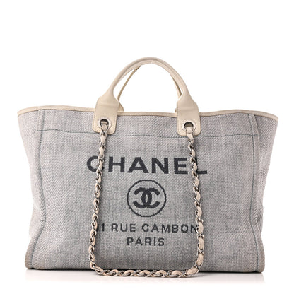 Woven Straw Raffia Medium Deauville Tote Light Blue