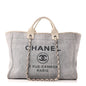Woven Straw Raffia Medium Deauville Tote Light Blue