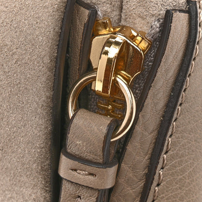 Suede Calfskin Mini Faye Backpack Motty Grey