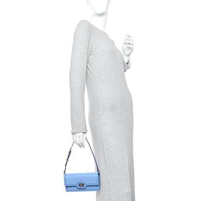 GG Monogram Scratch Lux Calfskin Mini Luce Shoulder Bag Blue