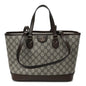 GG Supreme Monogram Textured Calfskin Small Ophidia Shoulder Tote Bag Beige Ebony New Acero