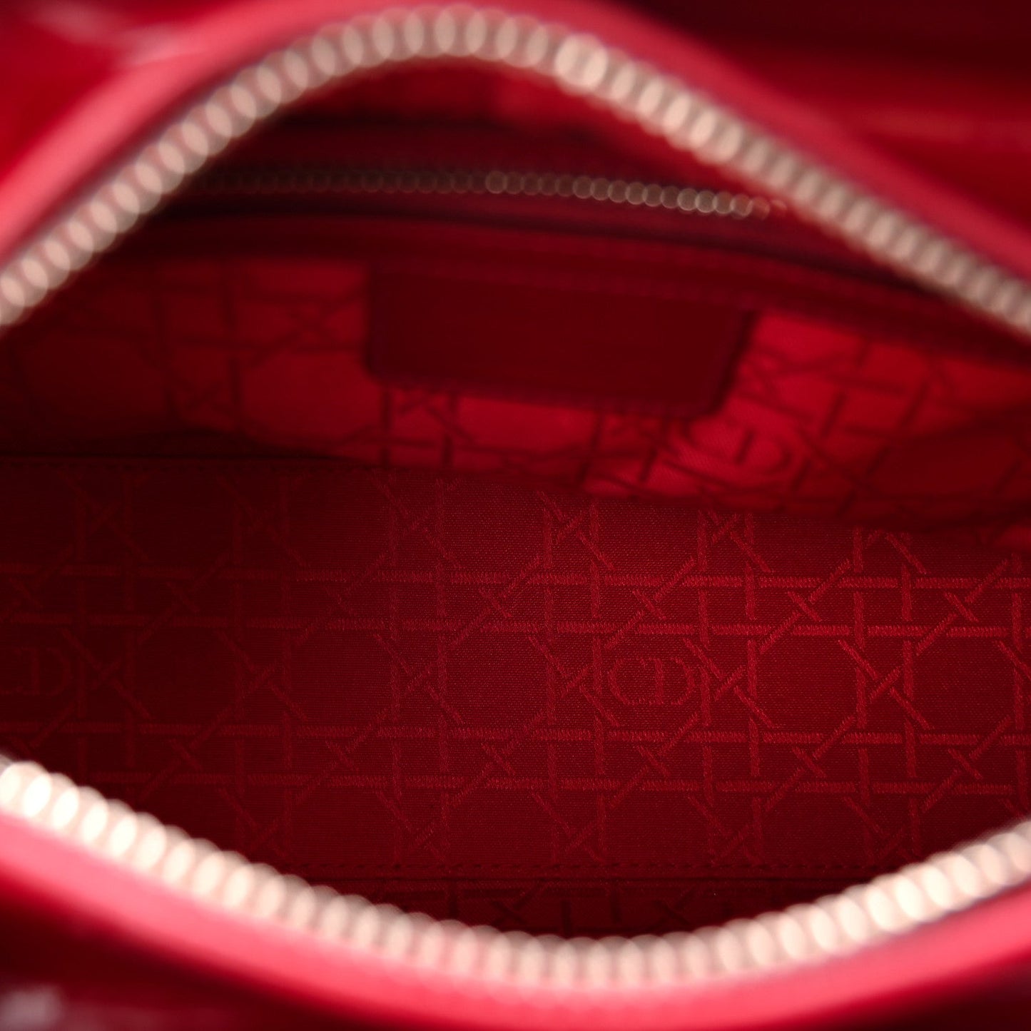 Patent Cannage Medium Lady Dior Red