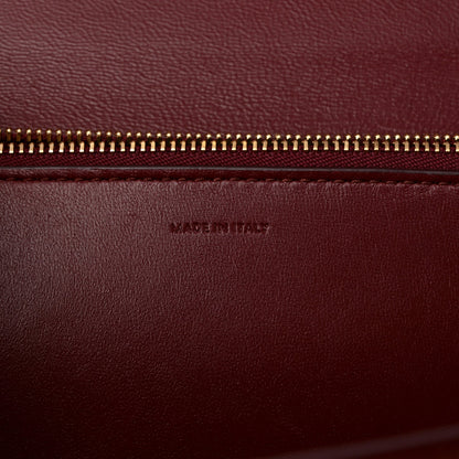 Box Calfskin Medium Classic Box Flap Bag Burgundy
