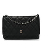 Caviar Quilted Wallet on Chain WOC Black