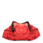 Silk Floral Print Clutch Red Multicolor