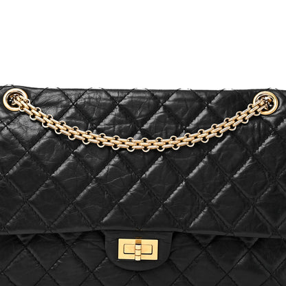 Aged Calfskin Quilted 2.55 Reissue 226 Flap Black