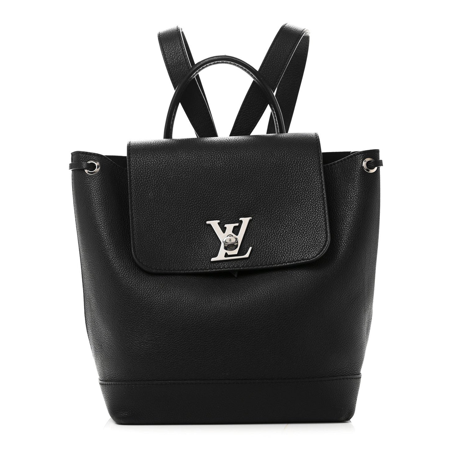 Calfskin Lockme Backpack Black