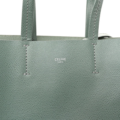 Grained Calfskin Small Vertical Cabas Green
