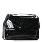 Patent Calfskin Matelasse Monogram Baby Niki Chain Satchel Black