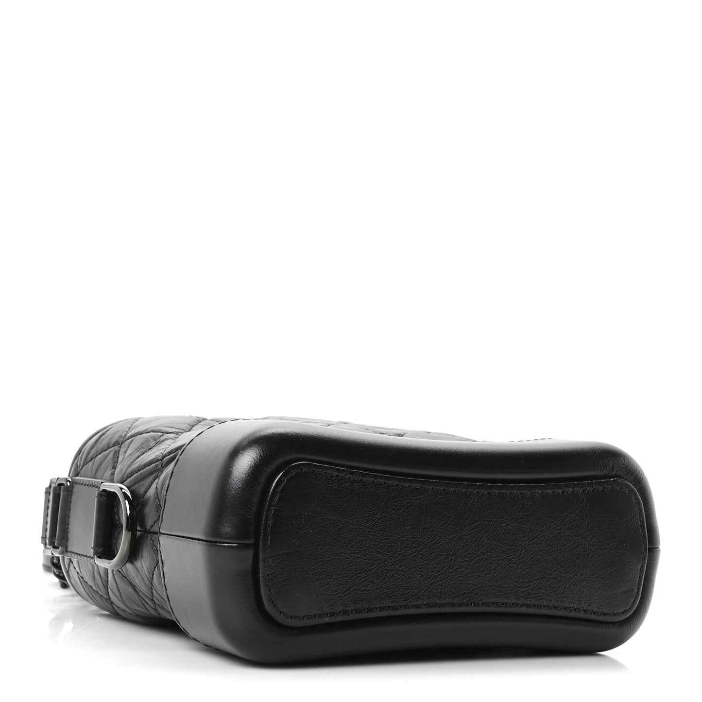 Aged Calfskin Quilted Small Gabrielle Hobo So Black
