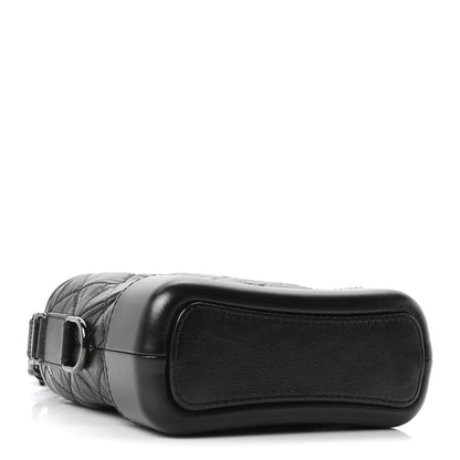 Aged Calfskin Quilted Small Gabrielle Hobo So Black