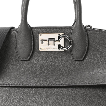 Calfskin Medium Studio Soft Bag Grey