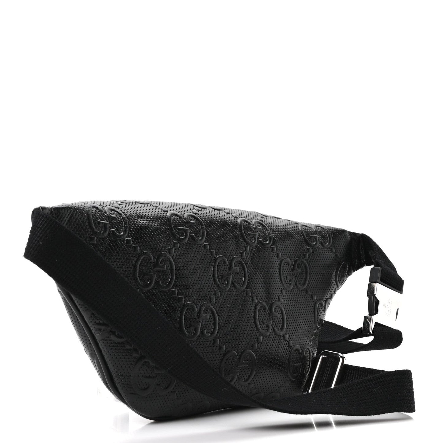 Calfskin GG Tennis Embossed Belt Bag Black