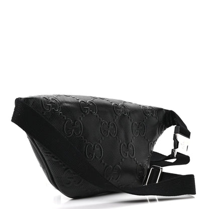 Calfskin GG Tennis Embossed Belt Bag Black