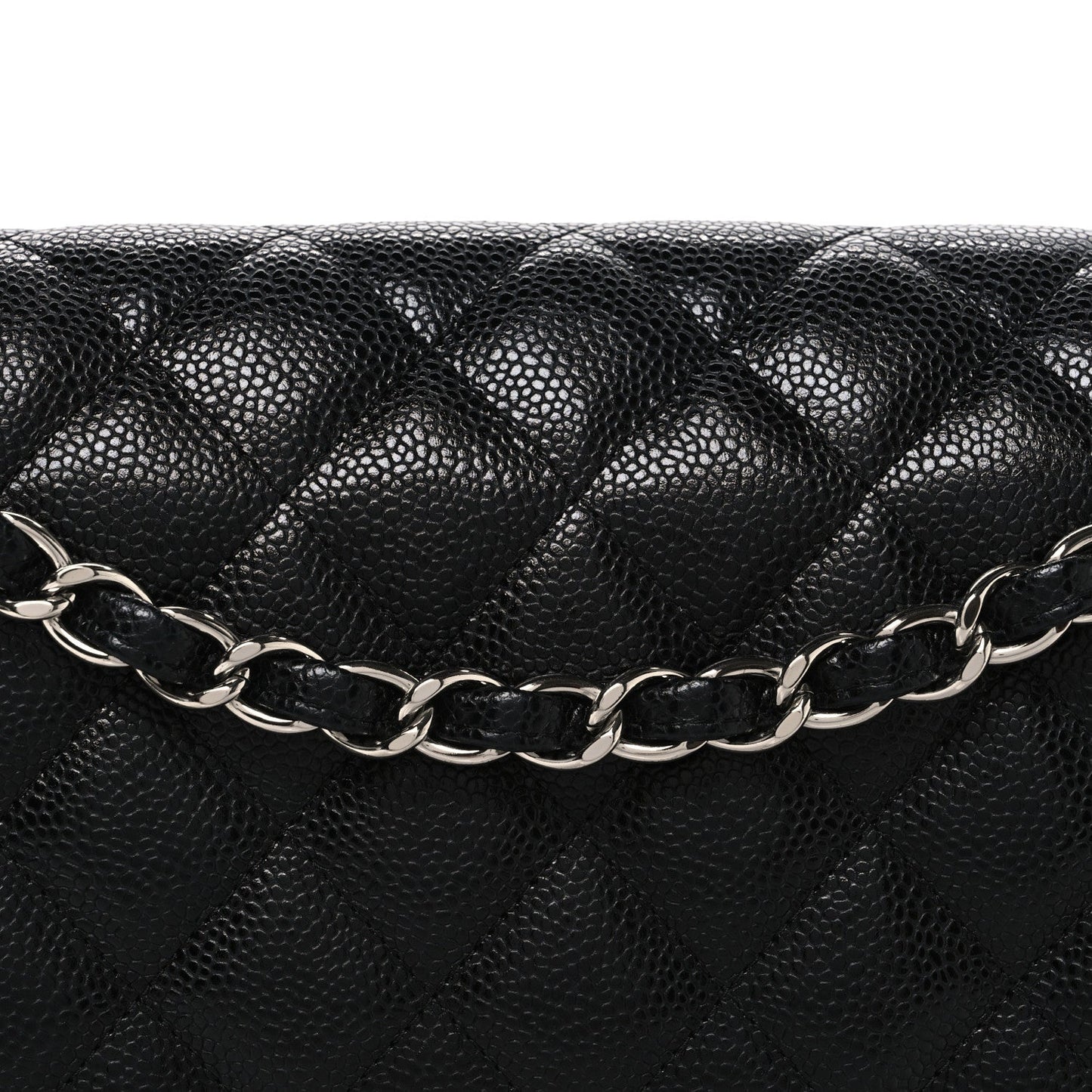 Caviar Quilted Jumbo Double Flap Black