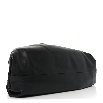 Smooth Butter Calf The Pouch Oversized Clutch Black