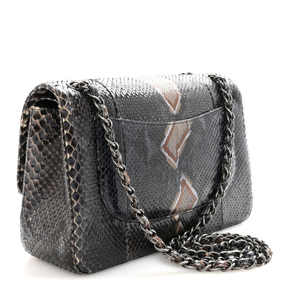 Metallic Snakeskin Jumbo Double Flap Blue