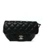 Calfskin Quilted CC Uniform Flap Belt Bag Black