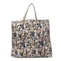 Nylon Cat Emoticon Tote Navy Silver