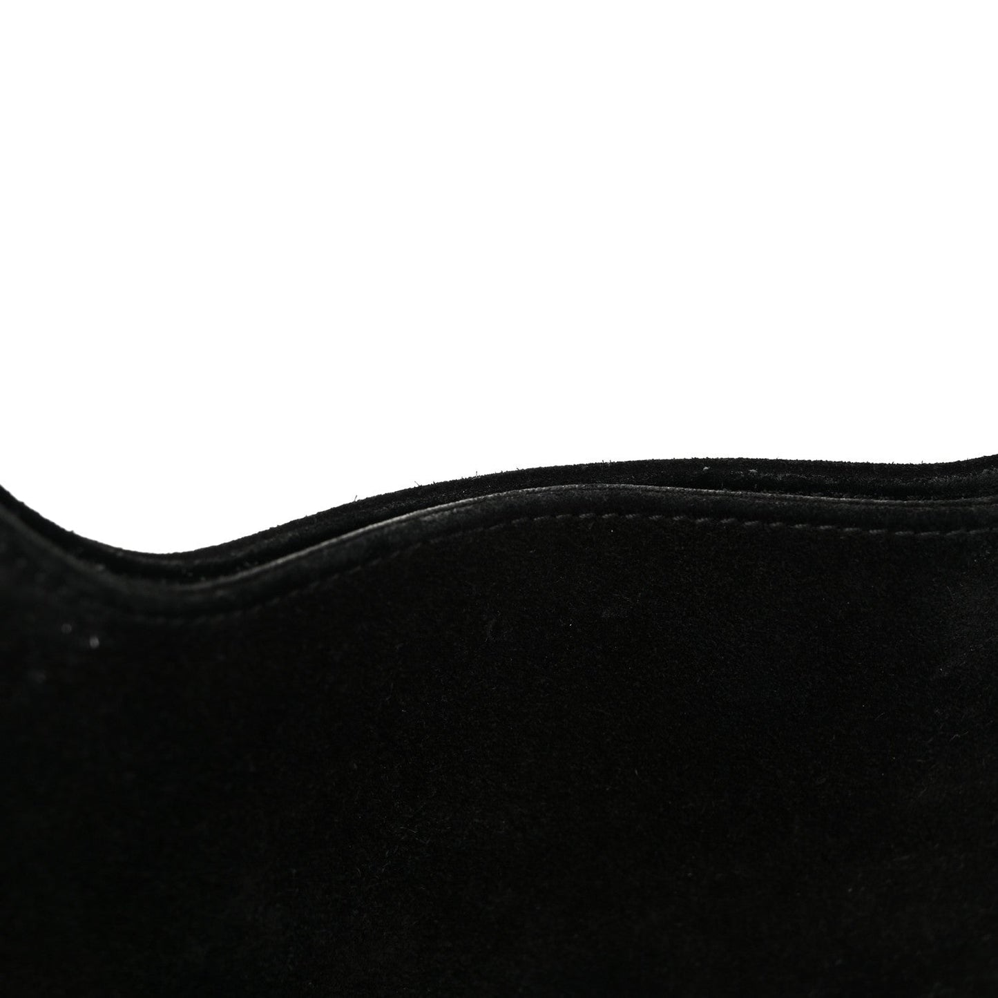 Suede Logo Shoulder Bag Black