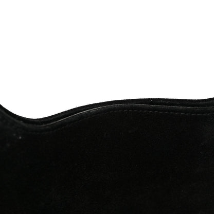 Suede Logo Shoulder Bag Black