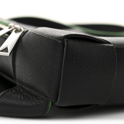 Calfskin Intrecciato Mini Cassette Sling Bag Black Parakeet