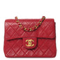 Lambskin Quilted Mini Square Flap Red