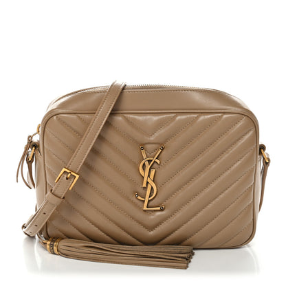 Calfskin Matelasse Monogram Lou Camera Bag Dark Beige