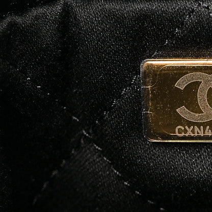 Shiny Calfskin Quilted Small Chanel 22 Black