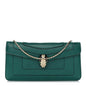 Calfskin Serpenti Forever Flap Clutch Emerald Green