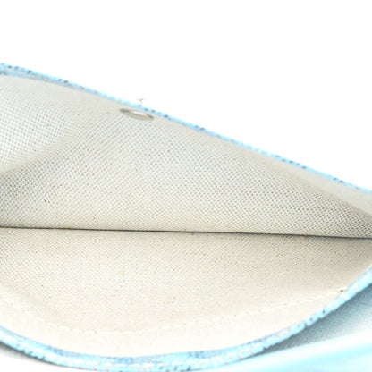 Goyardine Embroidered Flamingo Reversible Anjou PM Sky Blue