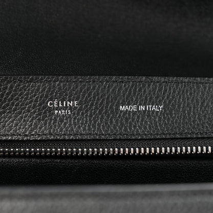 Drummed Calfskin Suede Medium Trapeze Black