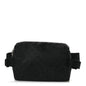 Nylon Jacquard Check Belt Bag Black