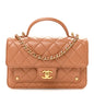 Lambskin Quilted Preppy Satchel Wallet On Chain WOC Brown