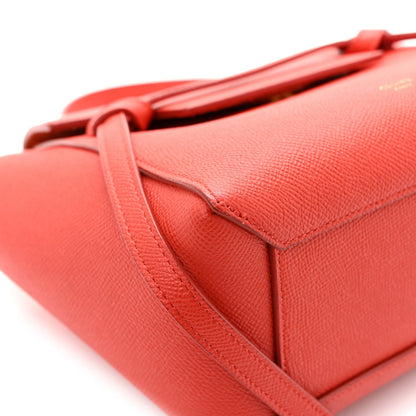 Grained Calfskin Nano Belt Bag Coral