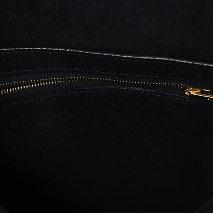 Soft Grained Calfskin Sangle Bucket Bag Navy Blue