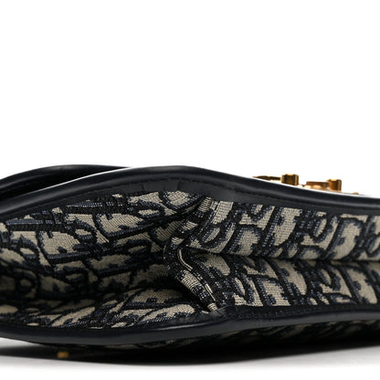 Oblique Small DiorAddict Flap Bag Navy Blue