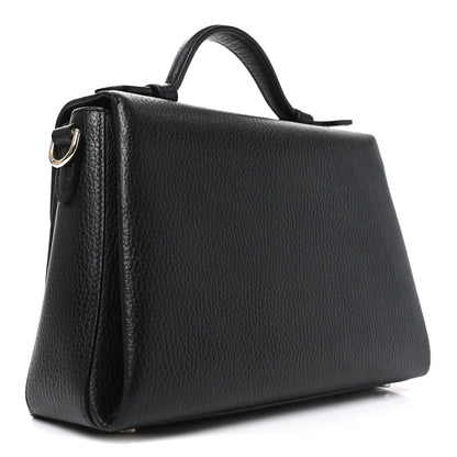 Dollar Calfskin Interlocking G Top Handle Shoulder Bag Black
