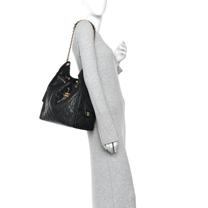 Caviar Quilted Medium Chanel 25 Handbag Black