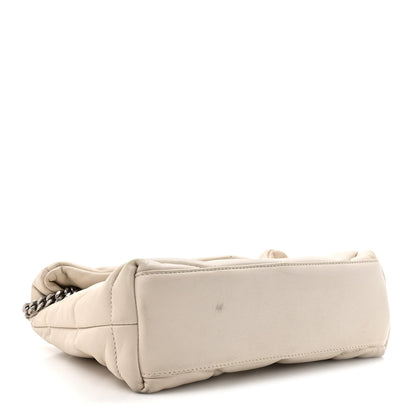 Lambskin Quilted Toy Loulou Puffer Monogram Chain Satchel Crema Soft