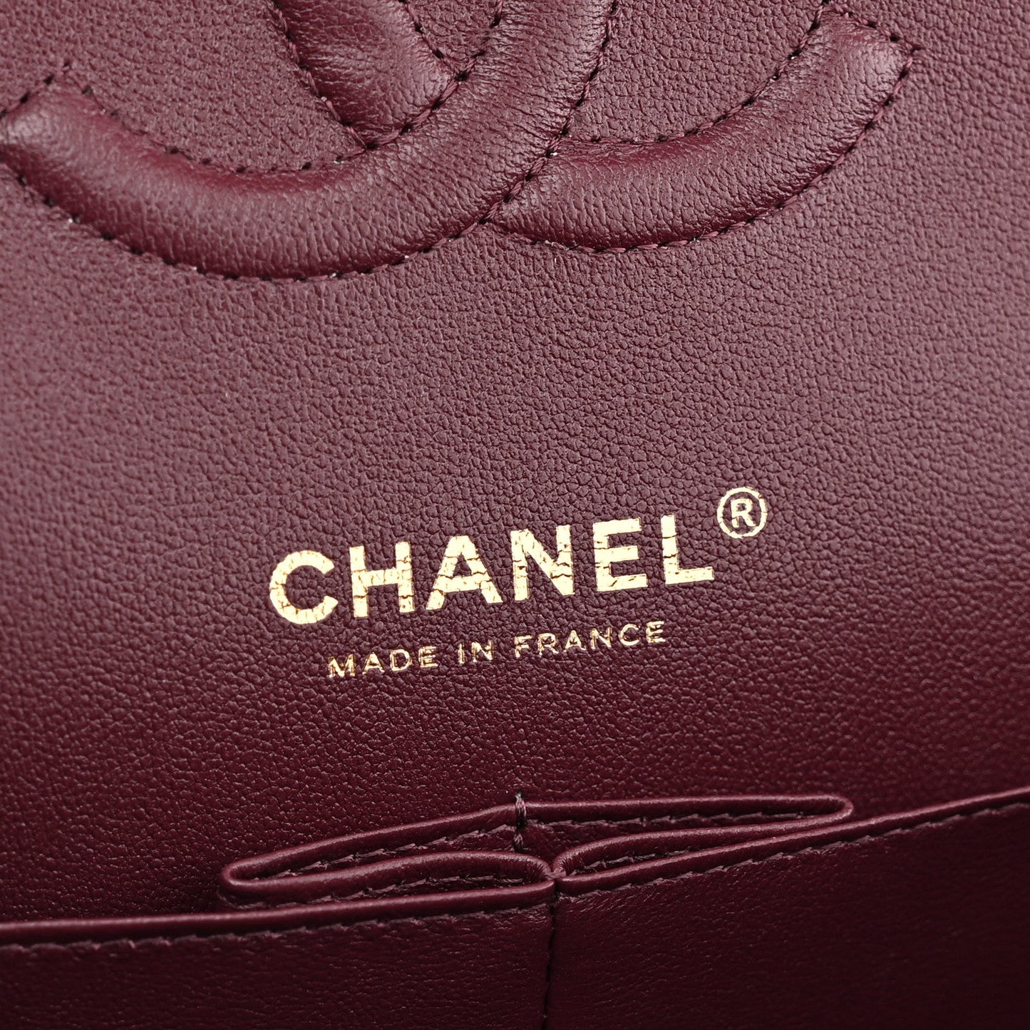 Lambskin Quilted Medium Double Flap Burgundy