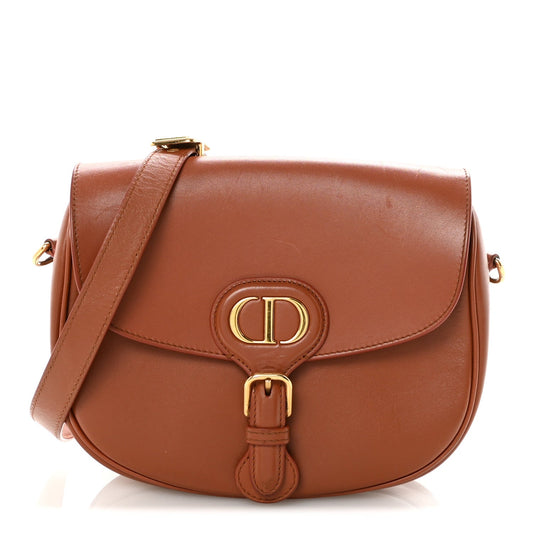 Box Calfskin Medium Bobby Flap Dark Tan