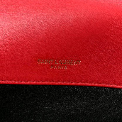 Lambskin Matelasse Chevron Monogram Medium Sulpice Bag Red