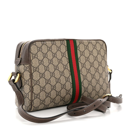 GG Supreme Monogram Web Small Ophidia Shoulder Bag Brown