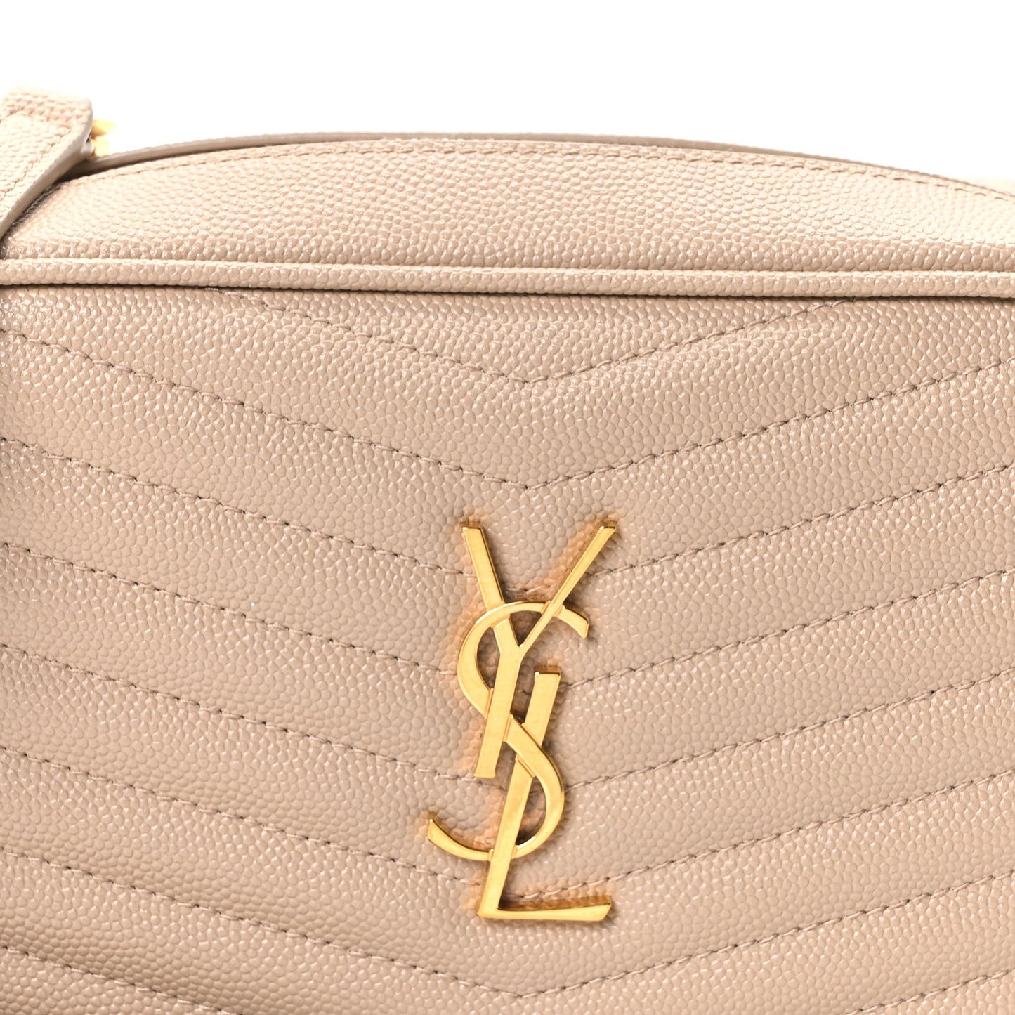 Grain De Poudre Matelasse Monogram Mini Lou Camera Bag Dark Beige
