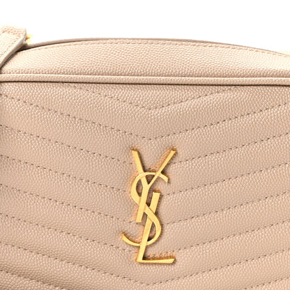 Grain De Poudre Matelasse Monogram Mini Lou Camera Bag Dark Beige